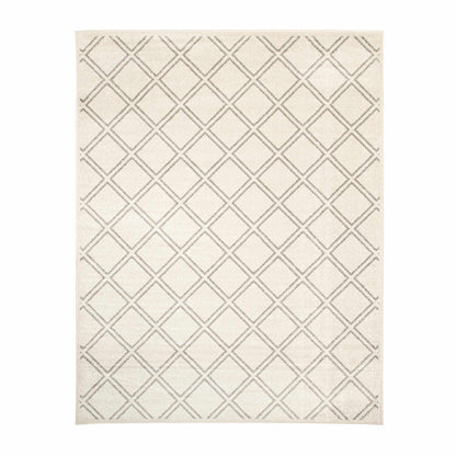 Hanleigh Modern Geometric Diamond Lattice Indoor Area Rug - Ivory