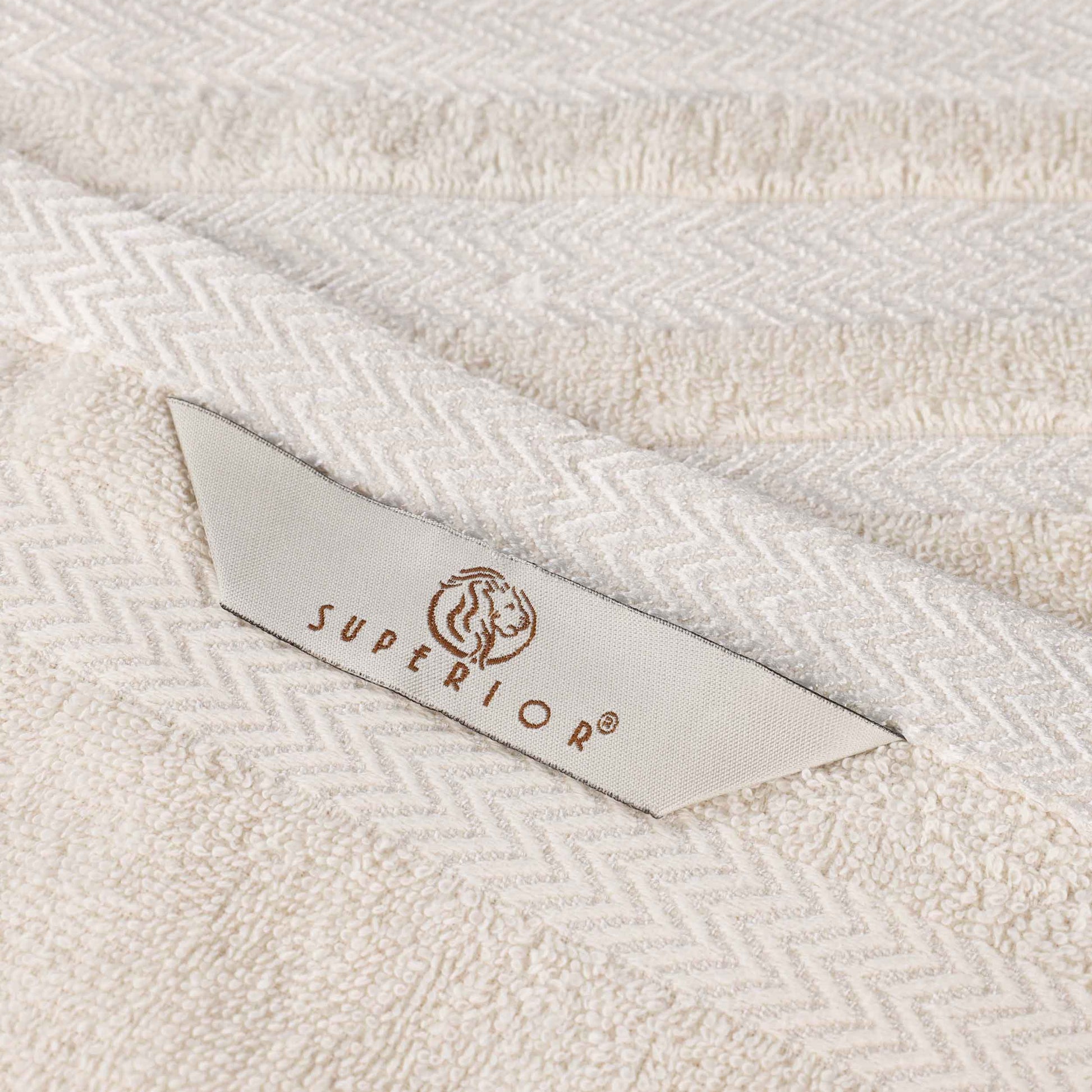 Zero Twist Cotton Dobby Border Absorbent Face Towel - Ivory