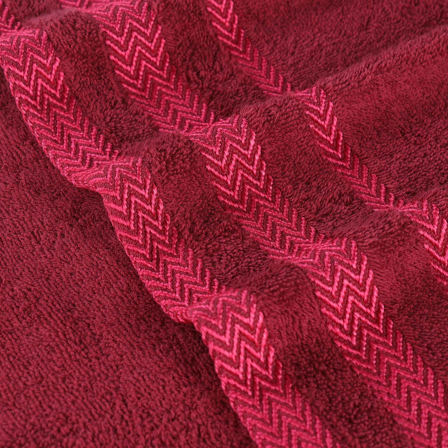 Zero Twist Cotton Dobby Border Absorbent Face Towel - Cranberry