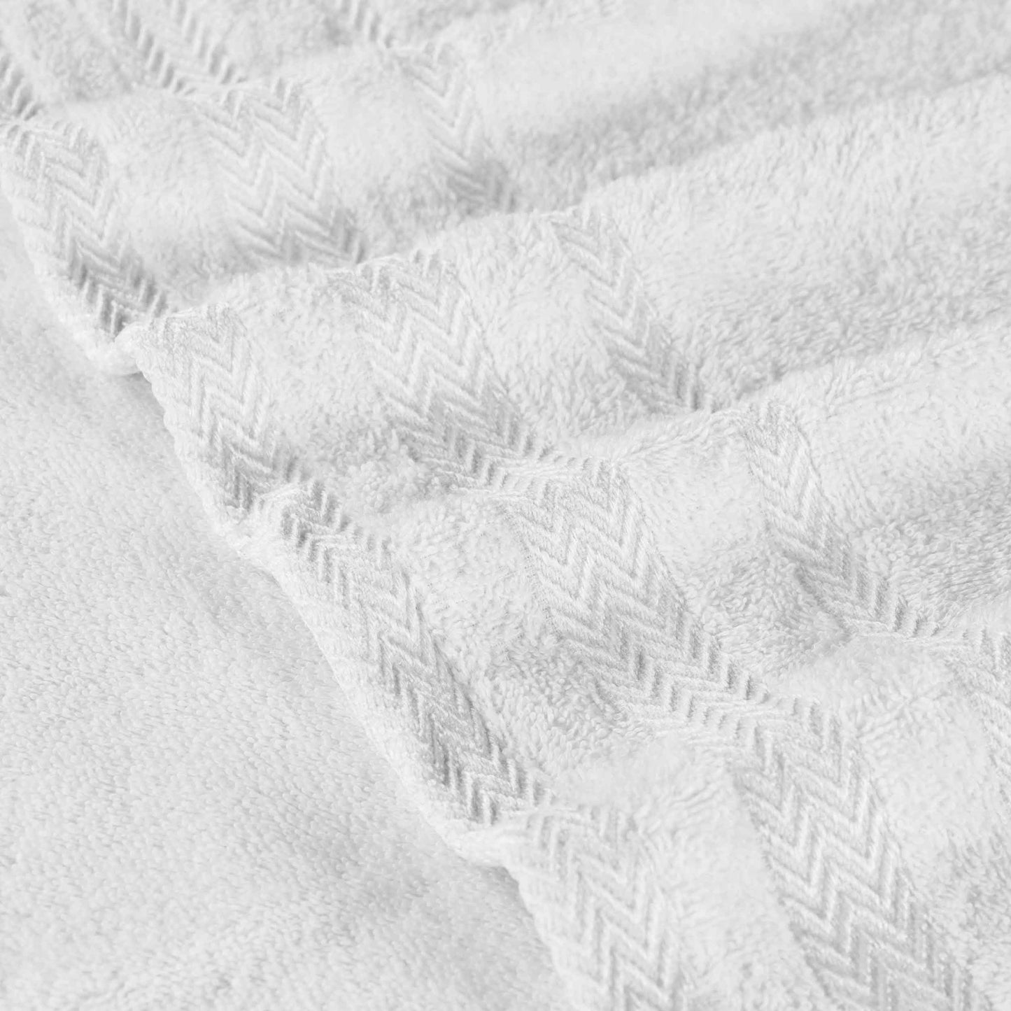 Zero Twist Cotton Dobby Border Absorbent Face Towel - White