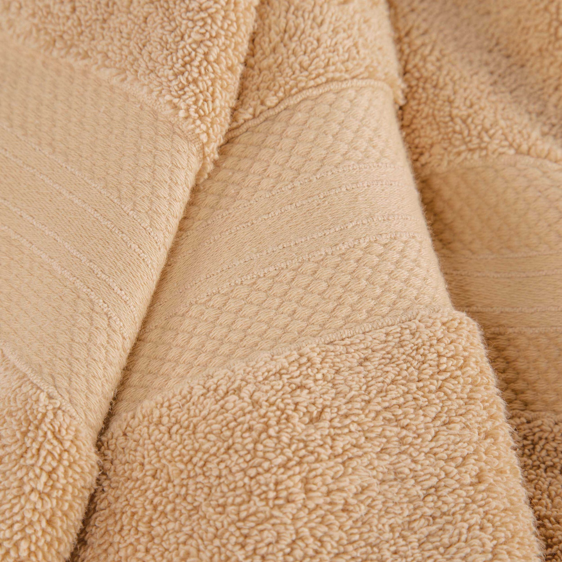 Turkish Cotton Highly Absorbent Solid 12 Piece Ultra Plush Towel Set - Hazelnut