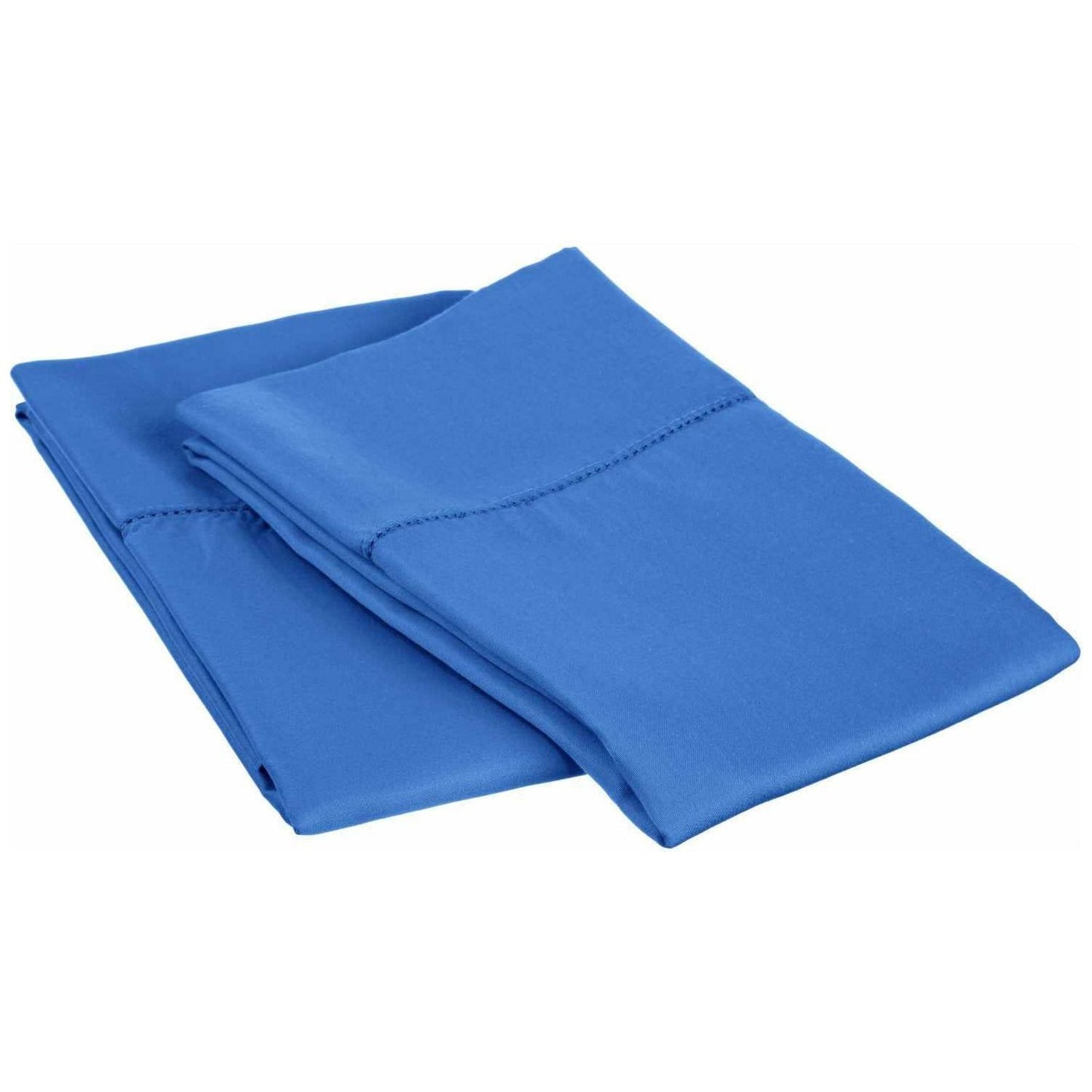 Hem Stitched Cotton Blend 2-Piece Pillowcase Set - Blue