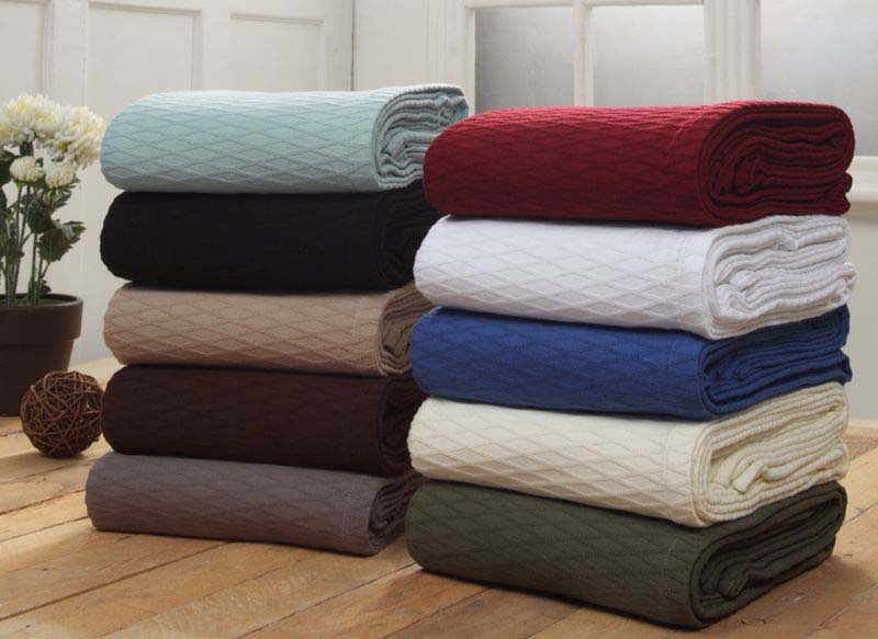 Diamond All-Season Cotton Blanket - Burgundy