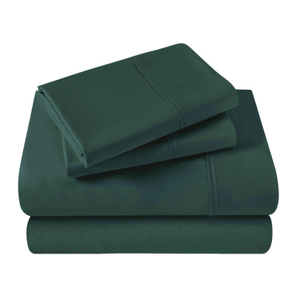 400 Thread Count Egyptian Cotton Solid Deep Pocket Sheet Set - HunterGreen