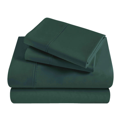 Egyptian Cotton 300 Thread Count Solid Deep Pocket Sheet Set - HunterGreen