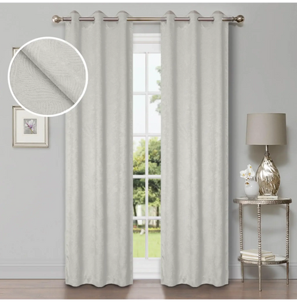 Wave Geometric Washable Room Darkening Blackout Curtains, Set of 2