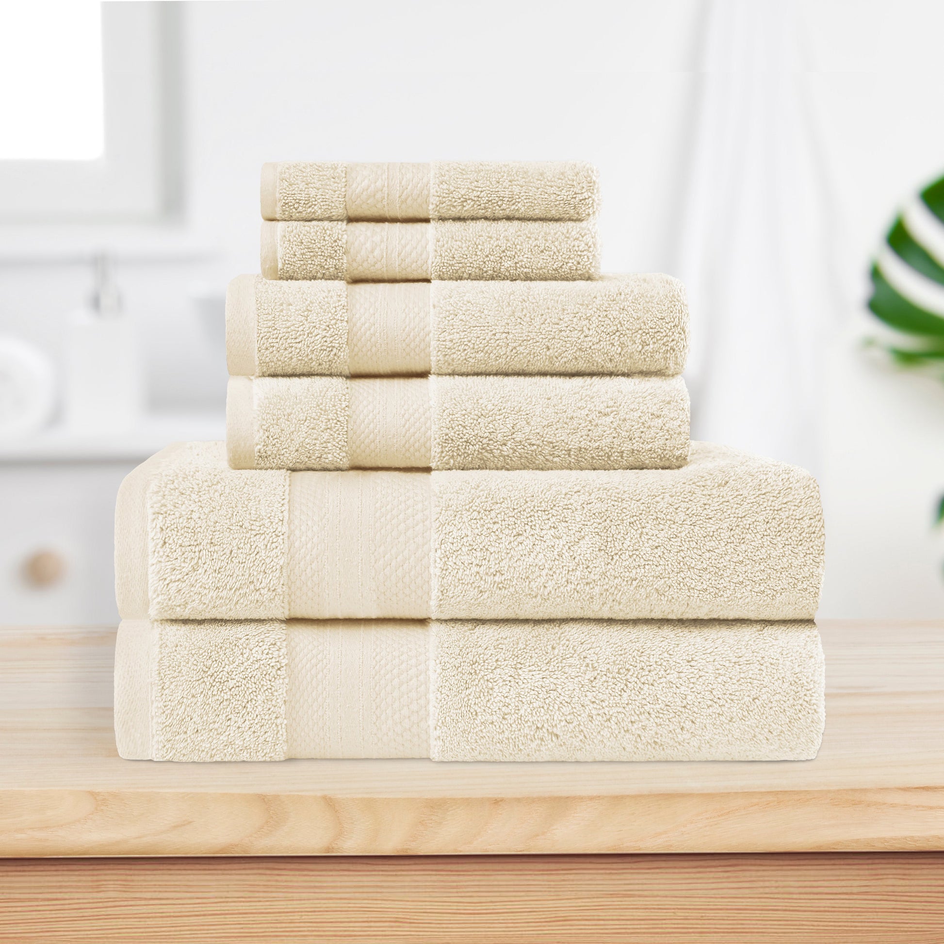Superior Premium Turkish-Cotton Assorted Towel Set - Ivory
