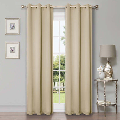 Solid Machine Washable Room Darkening Blackout Curtain 42 Inches