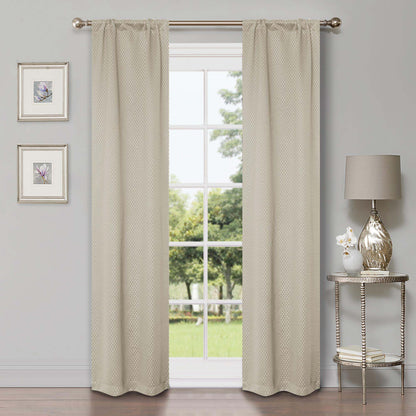 Blackout Solid Shimmer Grommet Curtain Panel Set 26"