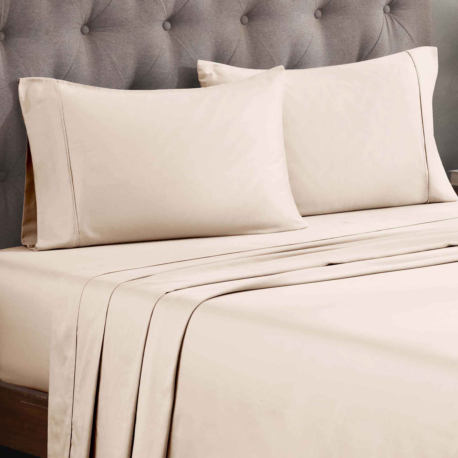 Egyptian Cotton 300 Thread Count Solid Deep Pocket Sheet Set - Ivory