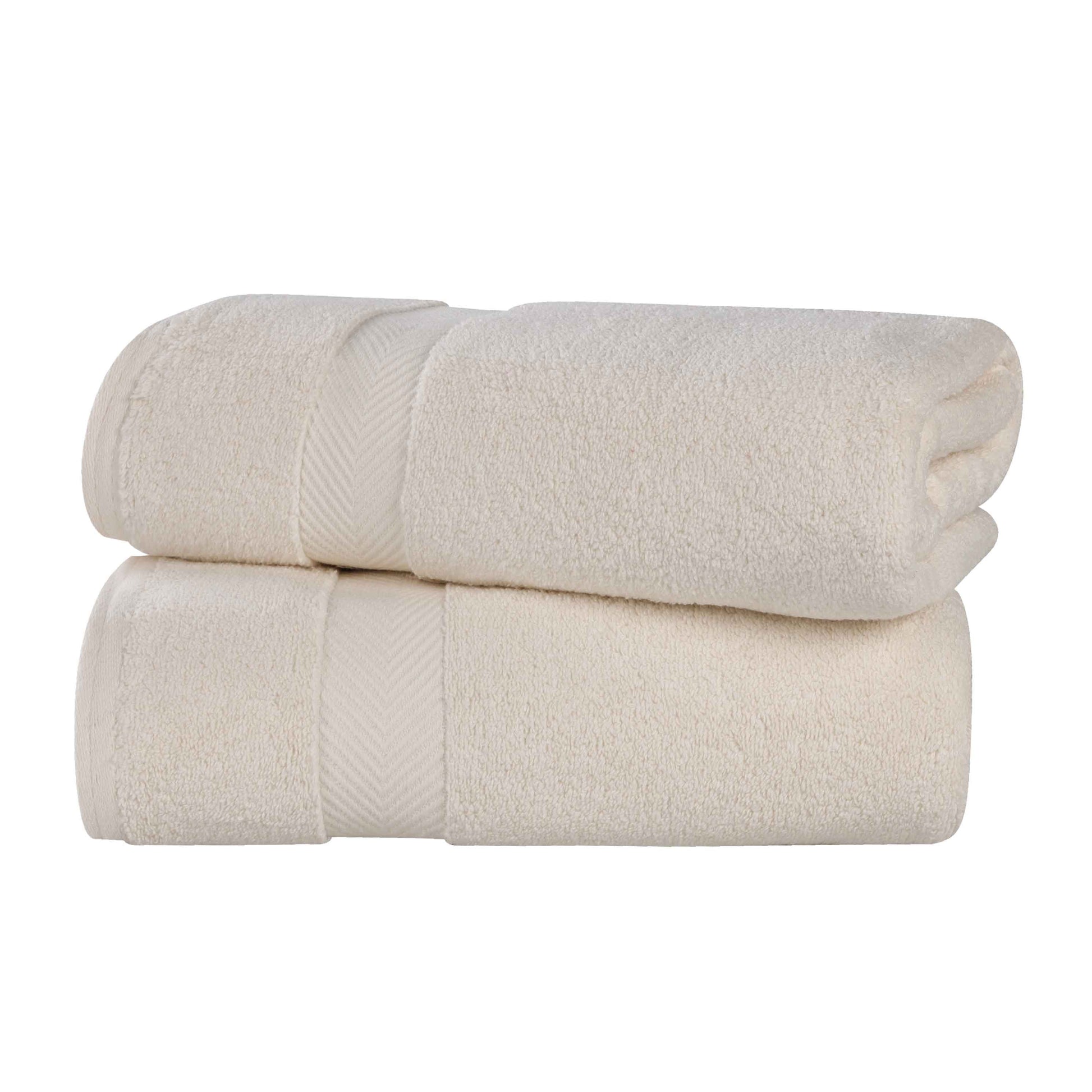 Zero-Twist Smart-Dry Combed Cotton 2 Piece Bath Sheet Set - Ivory