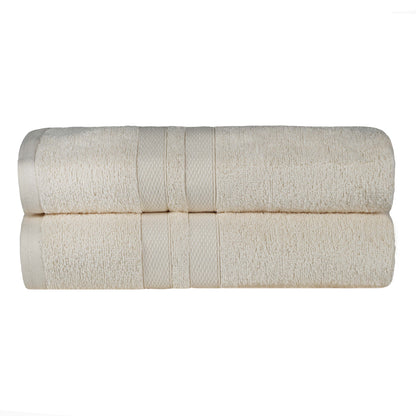 Ultra-Soft Cotton Solid Medium Weight Absorbent Bath Towel Set of 2