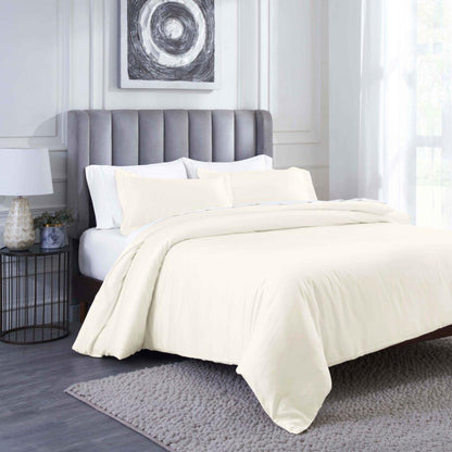 Modal From Beechwood 400 Thread Count Cooling Solid Duvet Cover Set - Ivory