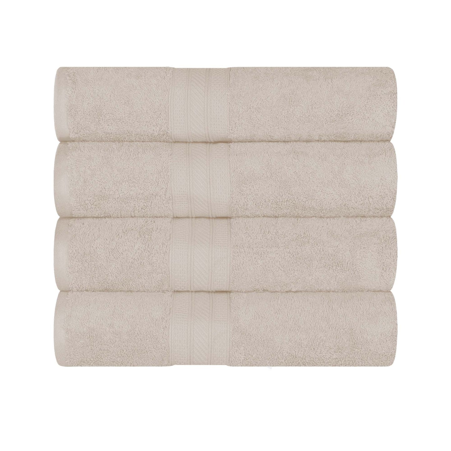 Cotton Heavyweight Luxury 4 Piece Bath Towel Set - Ivory