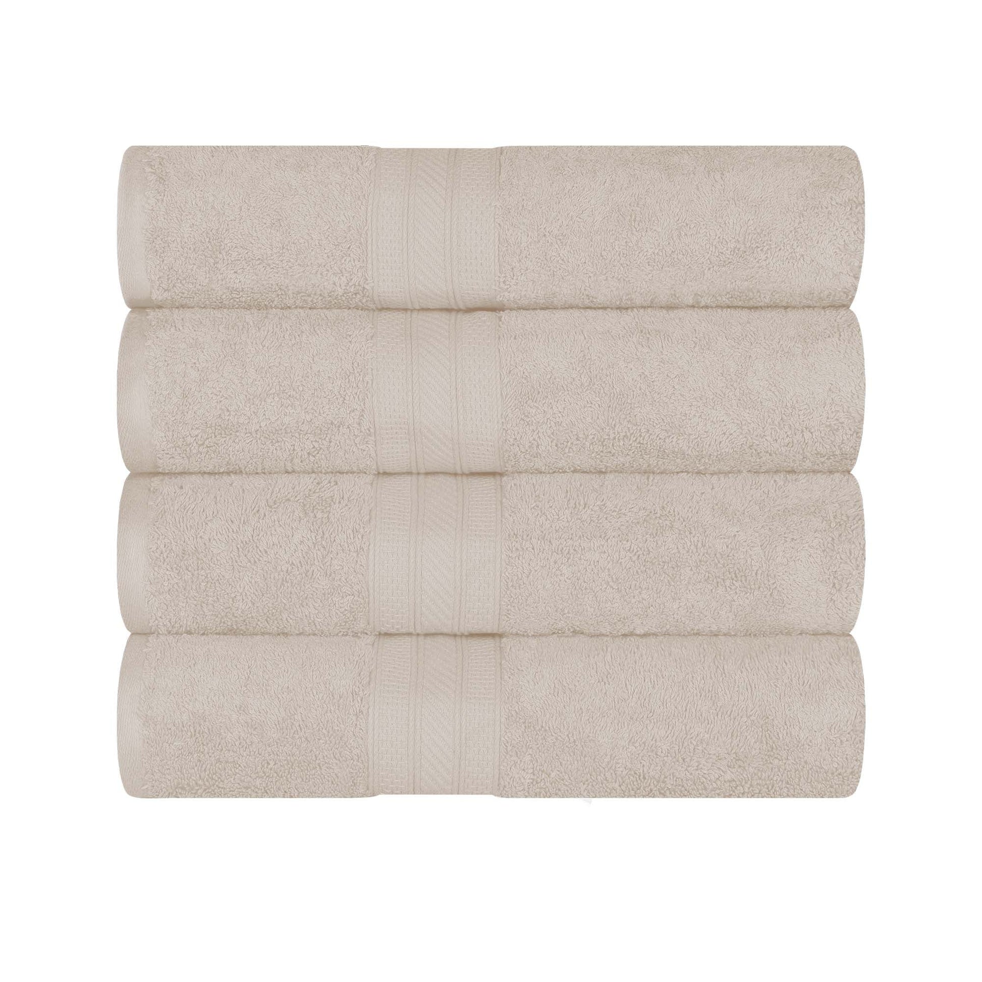 Cotton Heavyweight Luxury 4 Piece Bath Towel Set - Ivory