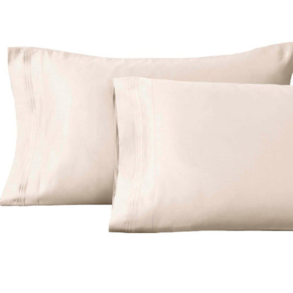 1500 Thread Count Egyptian Cotton 2 Piece Solid Pillowcase Set - Ivory