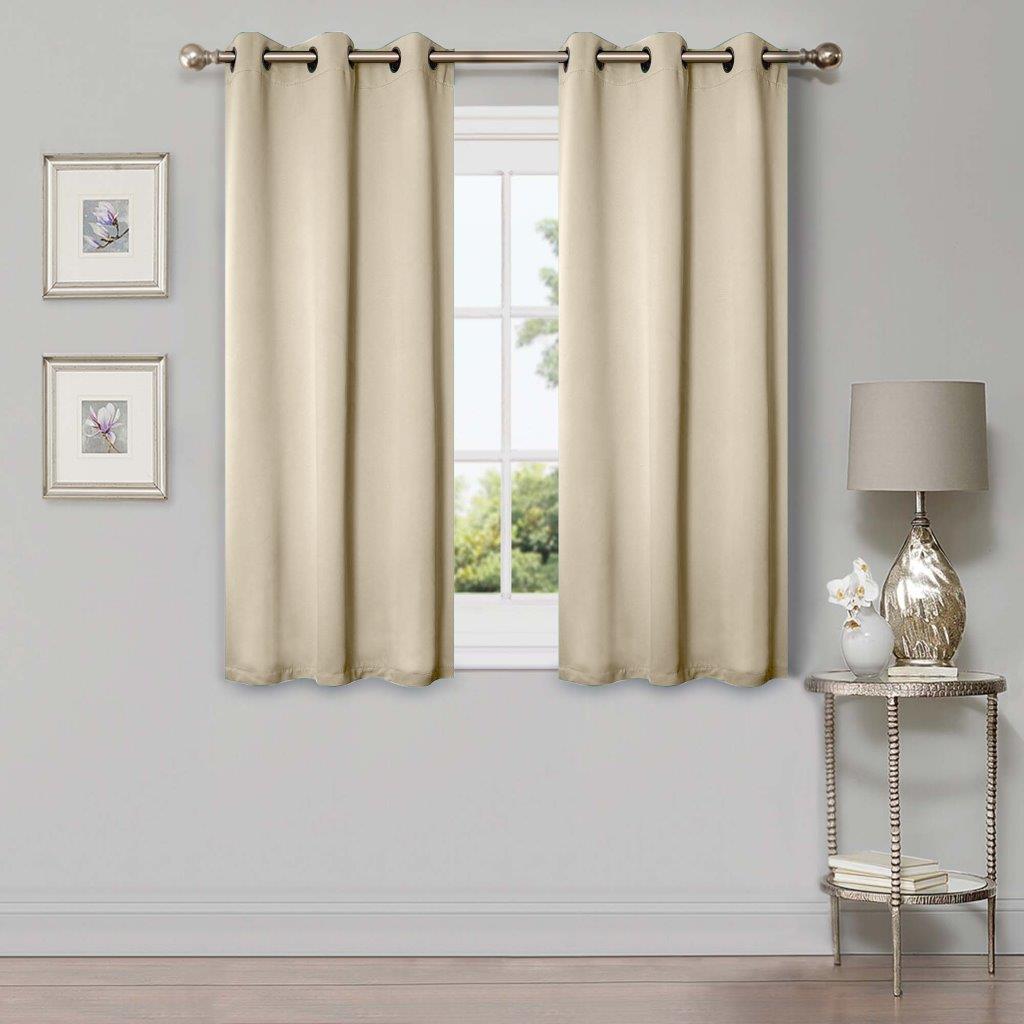 Solid Machine Washable Room Darkening Blackout Curtain 42 Inches