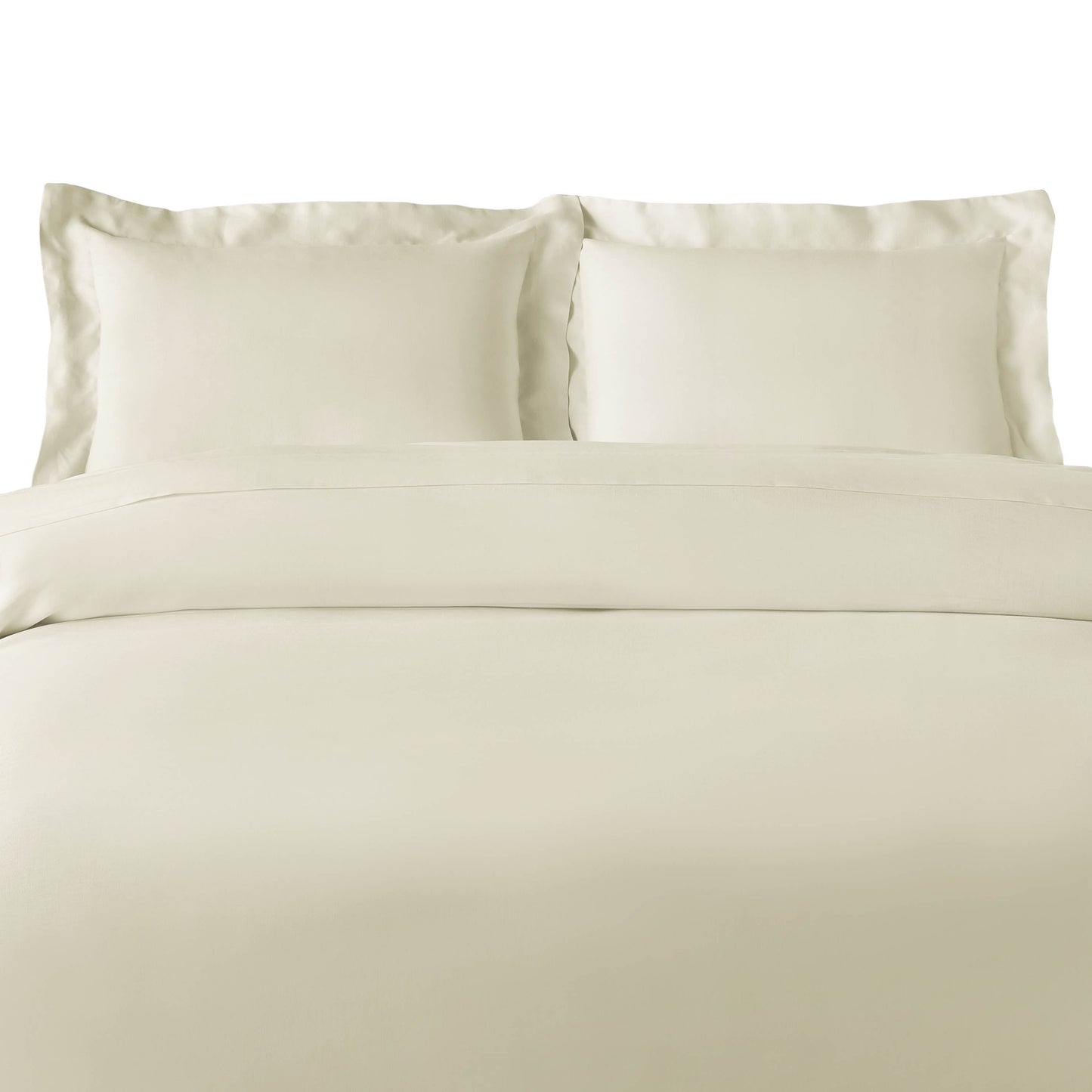 100% Rayon From Bamboo 300 Thread Count Solid Duvet Cover Set - Ivory