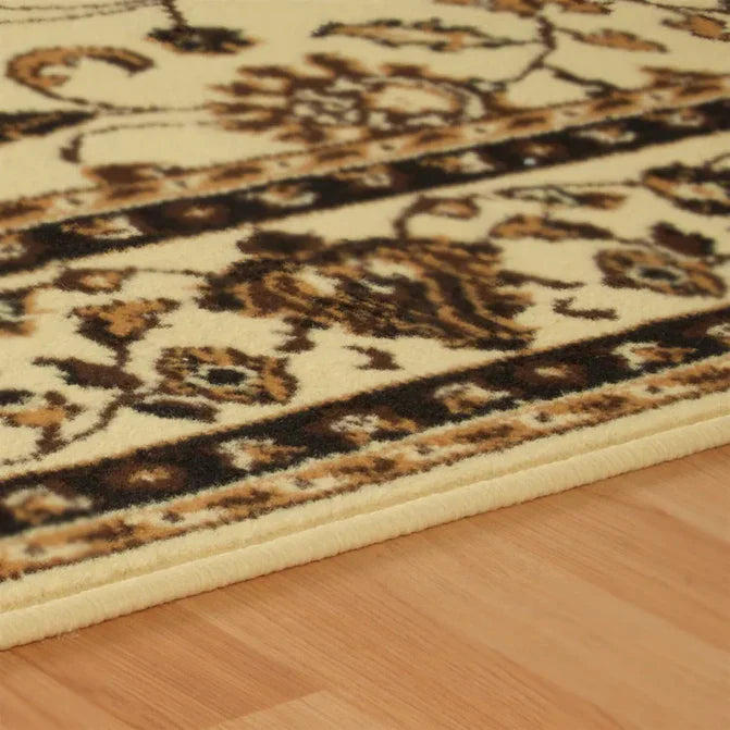Barringer Floral Damask Traditional 3-Piece Area Rug Set - Ivory