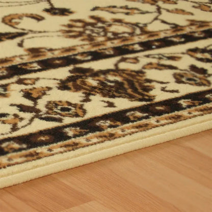 Barringer Floral Damask Traditional 3-Piece Area Rug Set - Ivory