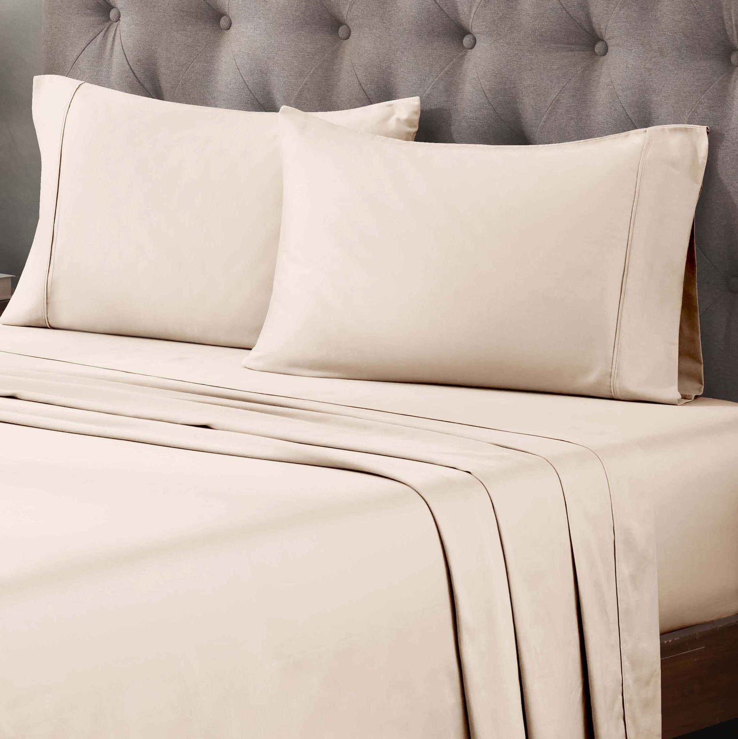 400 Thread Count Egyptian Cotton Solid Deep Pocket Sheet Set - Ivory