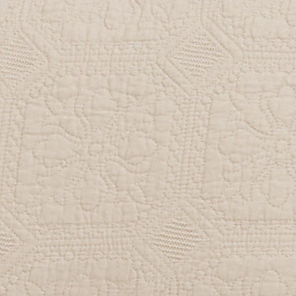 Corrington Fine Stitch Cotton Quilt Set -Ivory