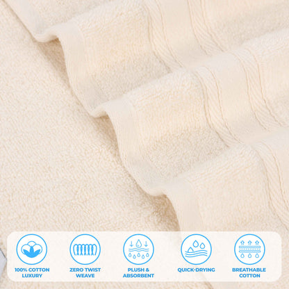Belmont Zero Twist Cotton Medium Weight 3 Piece Towel Set
