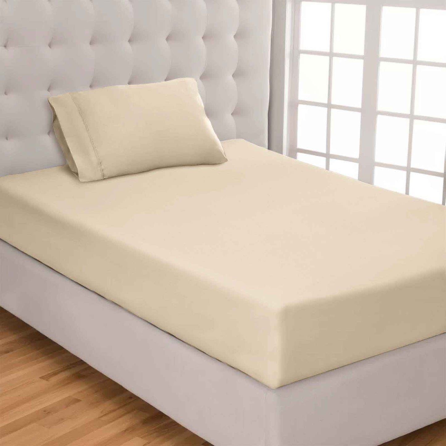 Egyptian Cotton 300 Thread Count Solid Deep Pocket Sheet Set - Ivory