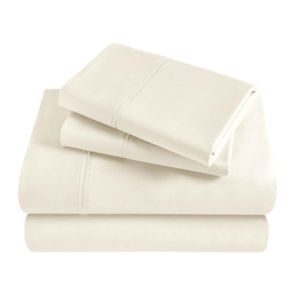 Egyptian Cotton 300 Thread Count Solid Deep Pocket Sheet Set - Ivory