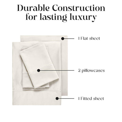 Egyptian Cotton 1500 Thread Count Marrow Stitch Hem Bed Sheet Set