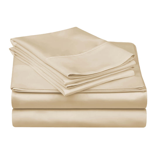 Egyptian Cotton 300 Thread Count Solid Deep Pocket Sheet Set - Lvory