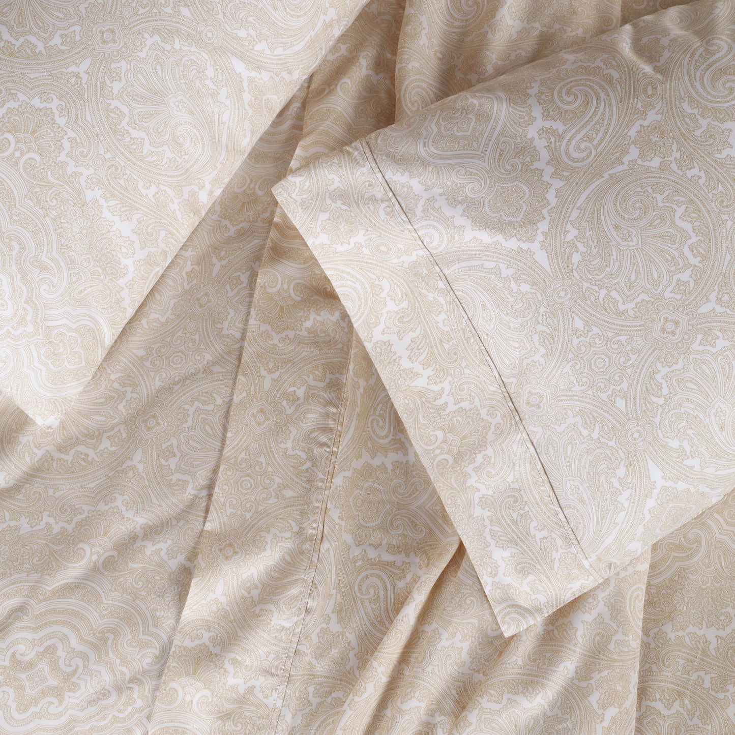 Italian Paisley 600 Thread Count Cotton Blend Deep Pocket Sheet Set - Ivory