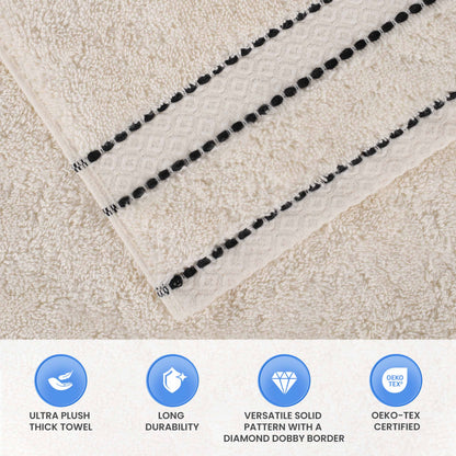 Niles Egyptian Giza Cotton Plush Heavyweight Soft 9 Piece Towel Set