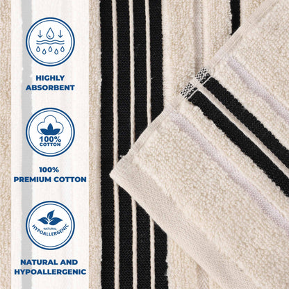 Sadie Zero Twist Cotton Solid and Jacquard Floral 12 Piece Towel Set