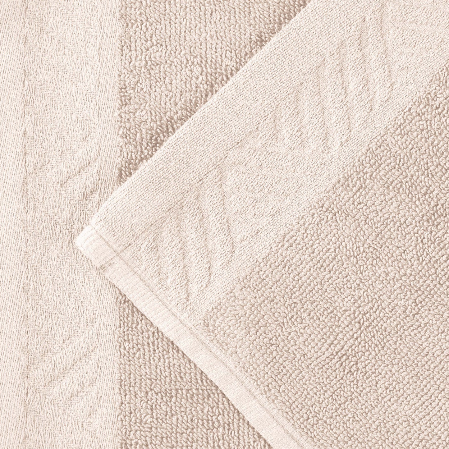 Basketweave Egyptian Cotton Solid 3 Piece Assorted Towel Set - Ivory