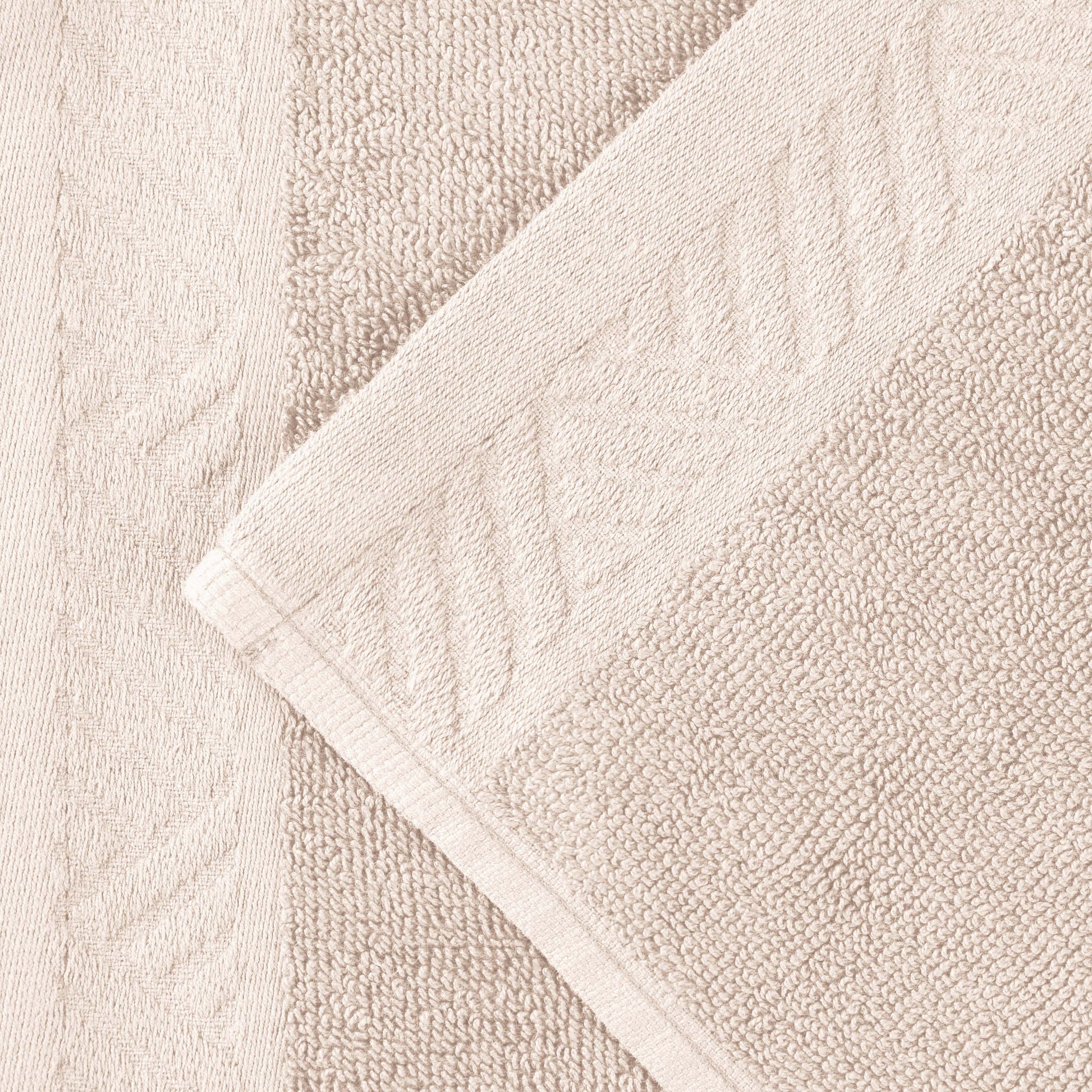 Basketweave Egyptian Cotton Solid 3 Piece Assorted Towel Set - Ivory