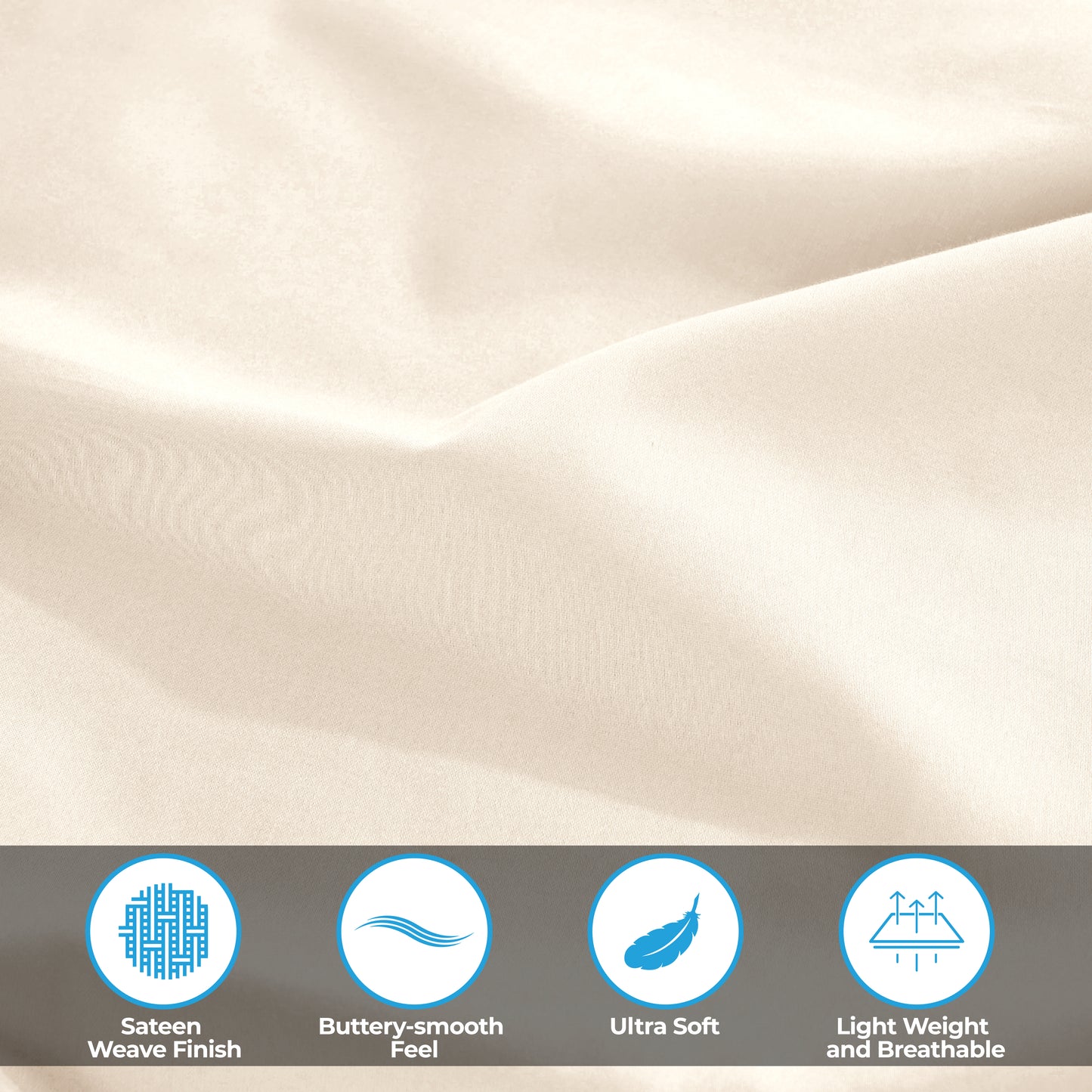 Egyptian Cotton 300 Thread Count Solid Deep Pocket Sheet Set - Ivory