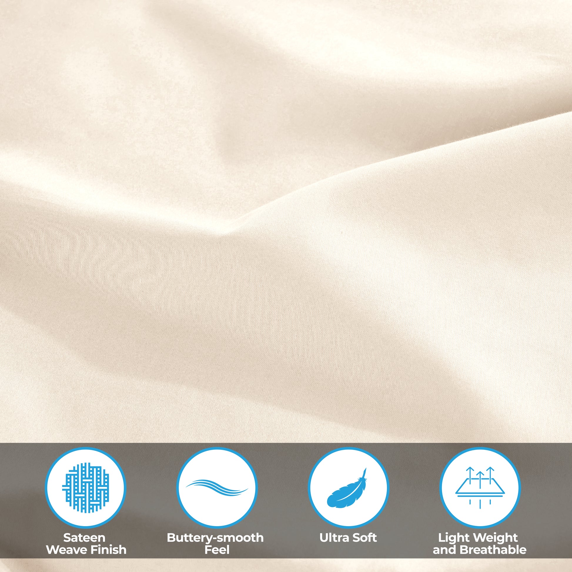 Egyptian Cotton 300 Thread Count Solid Deep Pocket Sheet Set - Ivory