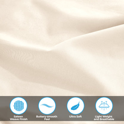 Egyptian Cotton 300 Thread Count Solid Deep Pocket Sheet Set - Ivory