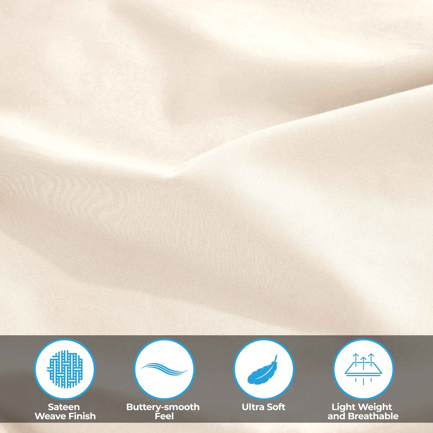 Egyptian Cotton 400 Thread Count Solid Deep Pocket Sheet Set - Ivory