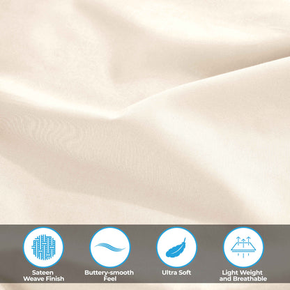Egyptian Cotton 400 Thread Count Solid Deep Pocket Sheet Set - Ivory