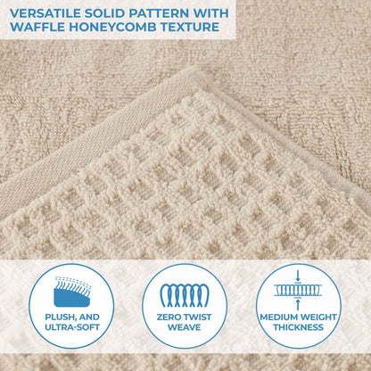 Napa Zero Twist Cotton Solid Waffle Honeycomb 8 Piece Towel Set