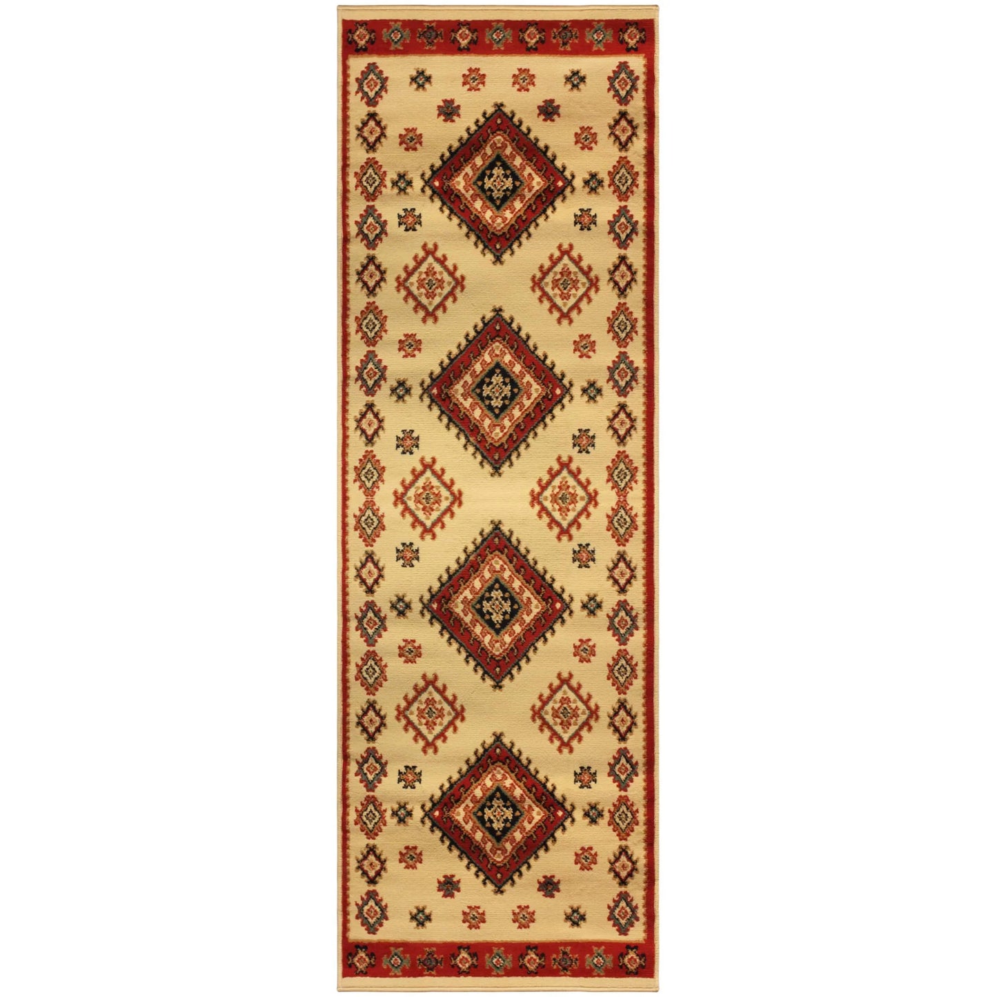 Santa Fe Southwestern Geometric Tribal Indoor Area Rug - Ivory