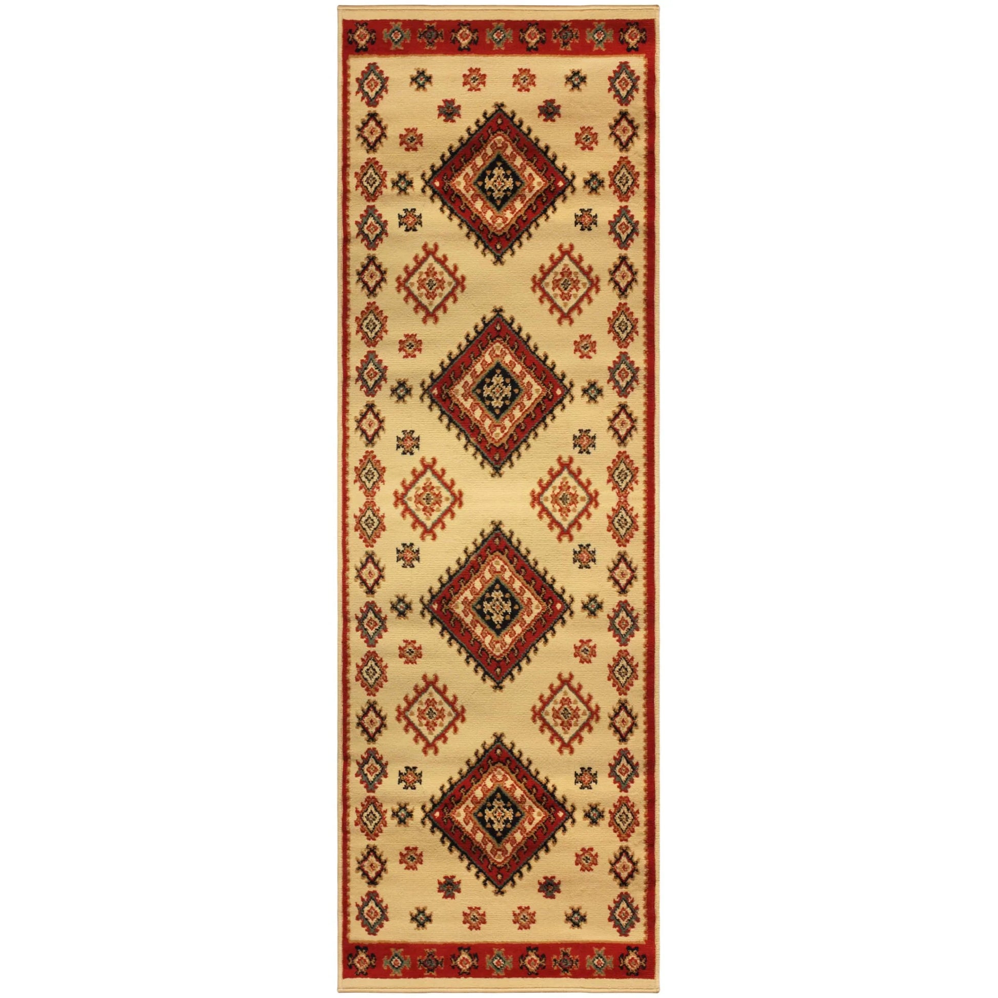 Santa Fe Southwestern Geometric Tribal Indoor Area Rug - Ivory