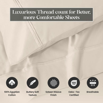 Egyptian Cotton 1200 Thread Count Eco-Friendly Solid Sheet Set