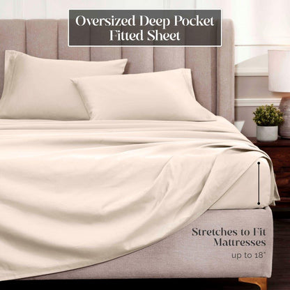 Egyptian Cotton 1500 Thread Count Eco Friendly Solid Sheet Set - Ivory