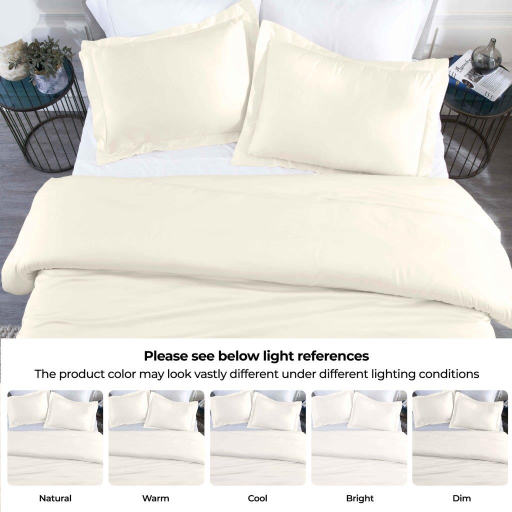 Modal From Beechwood 400 Thread Count Cooling Solid Duvet Cover Set - Ivory