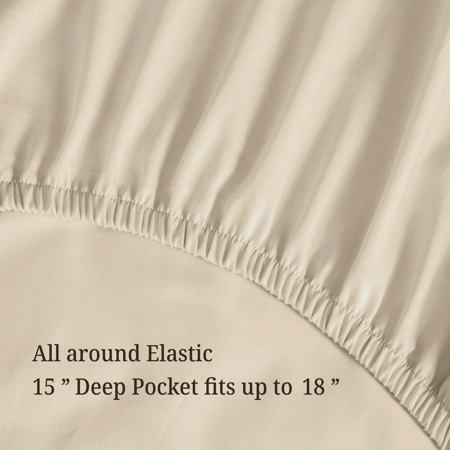 Egyptian Cotton 300 Thread Count Solid Deep Pocket Sheet Set - Lvory