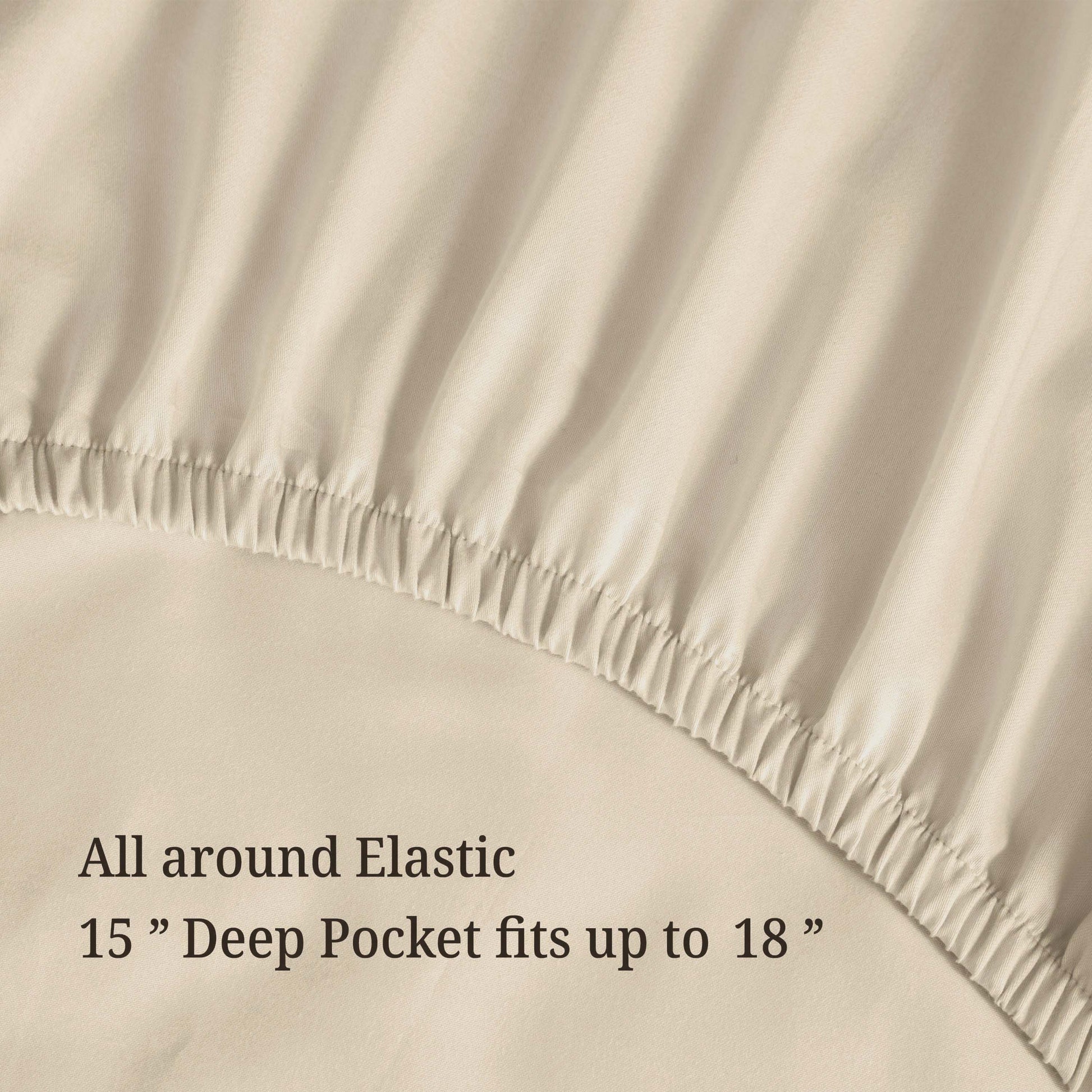 Egyptian Cotton 300 Thread Count Solid Deep Pocket Sheet Set - Lvory
