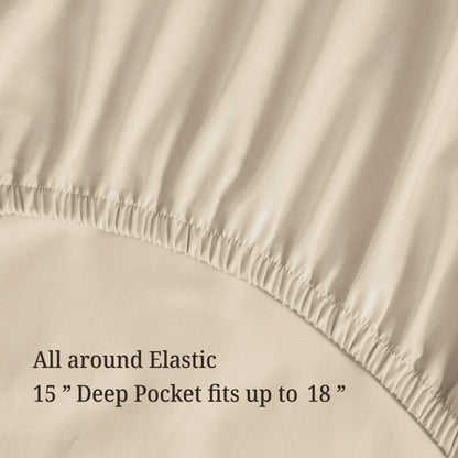 Egyptian Cotton 300 Thread Count Solid Deep Pocket Sheet Set - Lvory